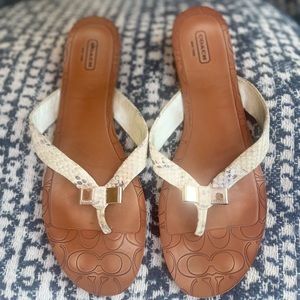 Coach Sable Flip Flops Snake Print Size 11
